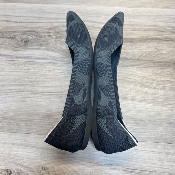Rothy's The Point Flats 7.5 Gray Black Camo Slip On Knit Washable Ballet - Picture 3 of 10